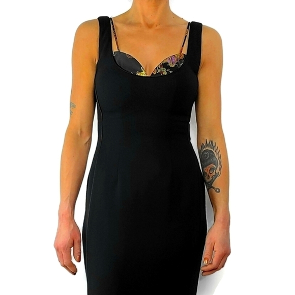 Nicole Miller NYC Long Sheath Dress Size 4 Black - Picture 3 of 6